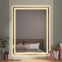 Ver imagem 2 de Espelho Led 3 Cores Retangular Banheiro Dual Touch C/ Desembaçador - 80cmx60cm 110v/220v