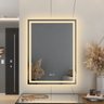 Espelho Led 3 Cores Retangular Banheiro Dual Touch C/ Desembaçador - 80cmx60cm 110v - 7
