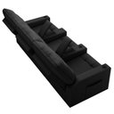 Ver mais imagens de Poltrona do Papai Reclinável Mallie 3 Lugares Baú Usb Fh9 Veludo Preto - Mpozenato