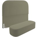 Ver imagem 1 de Cabeceira Cama Box Casal 195cm Lanna com Puff Recamier Doha W01 Bouclê Oliva - Lyam Decor