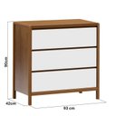 Ver imagem 3 de Cômoda para Quarto 3 Gavetas Modena Marrom/Amêndoa/Branco