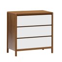 Ver imagem 2 de Cômoda para Quarto 3 Gavetas Modena Marrom/Amêndoa/Branco