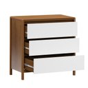 Ver imagem 4 de Cômoda para Quarto 3 Gavetas Modena Marrom/Amêndoa/Branco