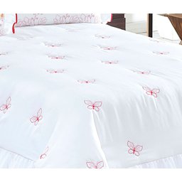 Cobre Leito Queen Safira Microfibra 3 peças Branco Lilly Home Enxovais Cobre leito Safira - 3