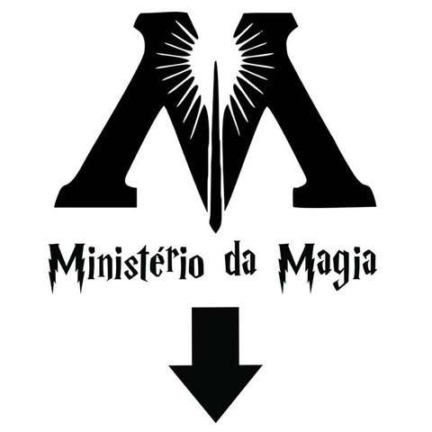 Harry Adesivo Ministério da Magia Decoração Banheiro Vaso Sanitário Potter:preto
