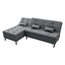 Ver imagem 3 de Sofá Cama com Chaise 3 Lugares 2,00 Mts Nice Matrix Cinza