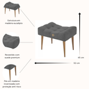 Ver imagem 3 de Puff de Apoio Requinte Pés Palito Suede Cinza Escuro