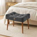 Ver imagem 4 de Puff de Apoio Requinte Pés Palito Suede Cinza Escuro