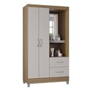 Ver imagem 2 de Guarda Roupa Solteiro Ambiente Cordoba 2 Portas Castanho Off White – Poquema