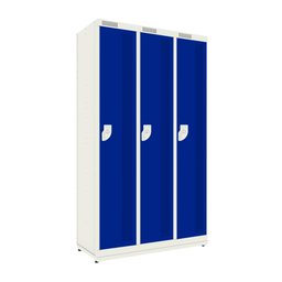 Armário de Aço - 03 Portas - Nk 3301 Nilko Armários Azul Chave Padrão - 1