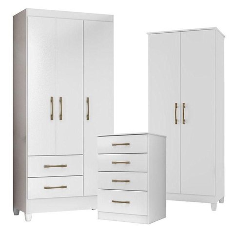 Guarda Roupa Infantil com Cômoda e Armário Multiuso Lima MS913 Jade 5 Portas Giratória 6 Gavetas