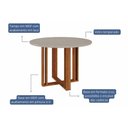 Ver imagem 3 de Conjunto: Mesa Sala Jantar Flora Tampo Madeirado C/ Vidro 109cm e 4 Cadeiras Clarice Cinamomo/off