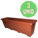 Ver imagem 2 de Kit 3 Jardineiras de Chão para Plantas e Flores 80cm Terracota