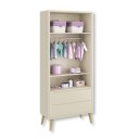 Ver imagem 3 de Guarda Roupa Infantil 2 Portas e 2 Gavetas Retrô Areia Theo Madeira Natural
