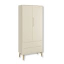 Ver imagem 2 de Guarda Roupa Infantil 2 Portas e 2 Gavetas Retrô Areia Theo Madeira Natural