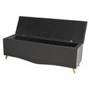 Ver imagem 3 de Kit Cabeceira de Cama Box e Calçadeira Baú Luxo King 195 Cm Suede Grafite do Lar Móveis