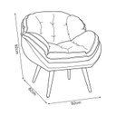 Ver imagem 4 de Poltrona Decorativa Agata Veludo Azul - Fortbello Estofados