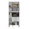 Multiuso para Forno e Microondas Seul 3 Portas 2 Gavetas Branco Atualle - 3