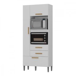 Multiuso para Forno e Microondas Seul 3 Portas 2 Gavetas Branco Atualle - 2