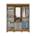 Ver imagem 3 de Guarda Roupa Casal Espelho 04 Portas 03 Gavetas B24 Briz Nature Cinza