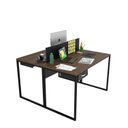 Ver imagem 4 de Escrivaninha Mesa Escritório com Gavetas 1 Gaveta 2 Lugares 120cm Industrial Nogal e Preto Marrom
