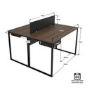 Ver imagem 3 de Escrivaninha Mesa Escritório com Gavetas 1 Gaveta 2 Lugares 120cm Industrial Nogal e Preto Marrom
