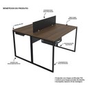 Ver imagem 6 de Escrivaninha Mesa Escritório com Gavetas 1 Gaveta 2 Lugares 120cm Industrial Nogal e Preto Marrom