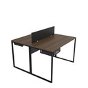 Ver imagem 2 de Escrivaninha Mesa Escritório com Gavetas 1 Gaveta 2 Lugares 120cm Industrial Nogal e Preto Marrom