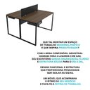 Ver imagem 7 de Escrivaninha Mesa Escritório com Gavetas 1 Gaveta 2 Lugares 120cm Industrial Nogal e Preto Marrom