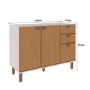 Ver imagem 2 de Balcão de Cozinha 120CM100% MDF com 2 Portas e 3 Gavetas Cor:Branco Fosco/ Teka Soho