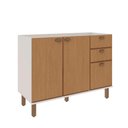 Ver imagem 1 de Balcão de Cozinha 120CM100% MDF com 2 Portas e 3 Gavetas Cor:Branco Fosco/ Teka Soho