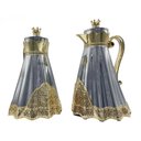 Ver imagem 1 de Conjunto de Garrafas Términas 1 Litro e 700 Ml Sophie Luxo Quente Frio Inox Prata/dourada G95 - Gran
