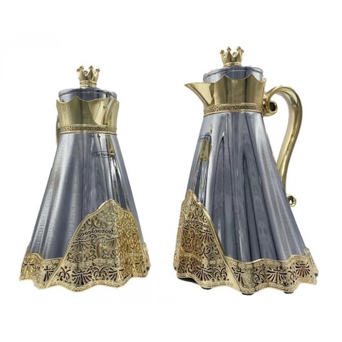 Conjunto de Garrafas Términas 1 Litro e 700 Ml Sophie Luxo Quente Frio Inox Prata/dourada G95 - Gran