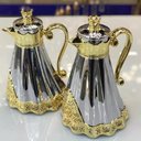 Ver imagem 2 de Conjunto de Garrafas Términas 1 Litro e 700 Ml Sophie Luxo Quente Frio Inox Prata/dourada G95 - Gran