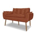 Ver imagem 3 de Namoradeira Decorativa Opala Suede - Estofados Irmãos Oliveira - Terracota