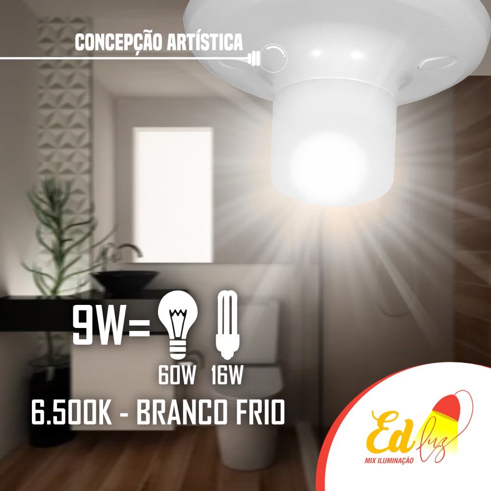 Lustre Plafon Sobrepor Redondo com Lâmpada Led - 4