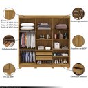 Ver imagem 3 de Guarda Roupa Casal Doral 218cm 6 Portas de Bater 2 Gavetas Nature G98 - Gran Belo