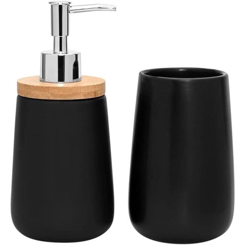 Jogo de Banheiro Mimo Style Bambu Black 2 Peças