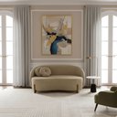 Ver imagem 1 de Sofá Orgânico 2 Lugares C/2 Almofadas Curvo Sala Recepção Amsterdã Veludo Cappuccino - Montanari's D