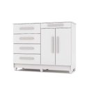 Ver imagem 3 de Cômoda Sapateira Sirius Branca 2 Portas e 5 Gavetas - Vila Rica Branco