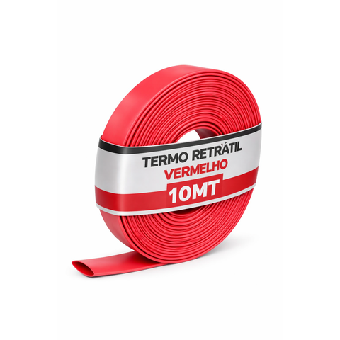 10 Metros Termo Retratil Diametro 10mm Vermelho