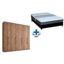 Ver imagem 1 de Cama Box Casal + Colchão Class Castor + Guarda Roupa Master Vip 8.4 Atacama