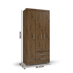 Guarda-Roupa Solteiro Pequeno Cappuccino Primacy Batrol - 4