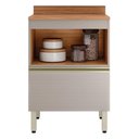 Ver imagem 2 de Balcão de Cozinha Proença 60cm 1 Porta e 1 Gaveta Nogueira Touch-nude Prime Tx com Tampo Mdf -