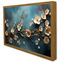 Ver imagem 1 de Quadro Decorativo Caixa Floral Luxo Hortências Tacolado Moldura Caixa 3cm Freijó com Vidro 80 X 120c