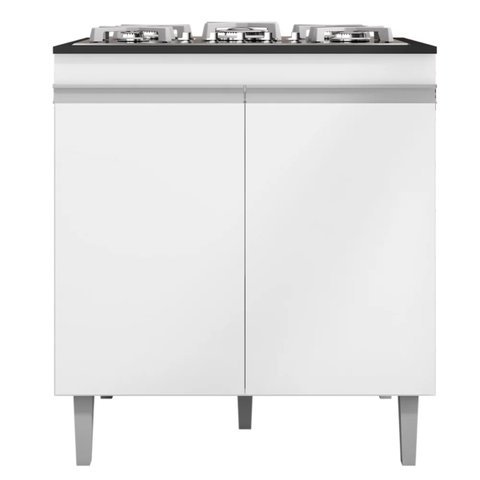 Balcão para Cooktop 2 Portas Andréia Branco Ajl Móveis