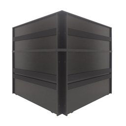 Balcão Recepção Atendimento em L com 1 passa fio no tampo Novo - SM Corporativo - 119AX120/120LX45P  - 2