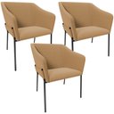 Ver imagem 1 de Kit 3 Cadeiras para Sala de Jantar Estar Living Olívia L02 Bouclê Mostarda - Lyam Decor