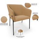 Ver imagem 4 de Kit 3 Cadeiras para Sala de Jantar Estar Living Olívia L02 Bouclê Mostarda - Lyam Decor