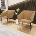 Ver imagem 2 de Kit 3 Cadeiras para Sala de Jantar Estar Living Olívia L02 Bouclê Mostarda - Lyam Decor